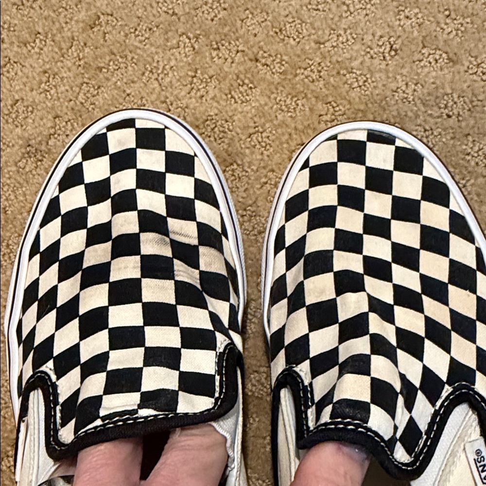 Vans Black and White Checkerboard Slip-Ons - Picture 3 of 7